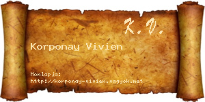 Korponay Vivien névjegykártya